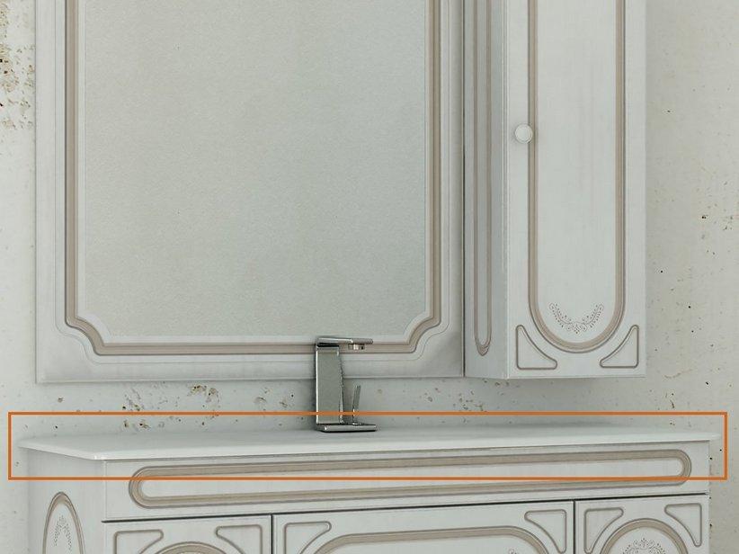 Plan vasque à encastrer Monet/Matisse intégré 121x46 en céramique blanc brillant | IperCeramica