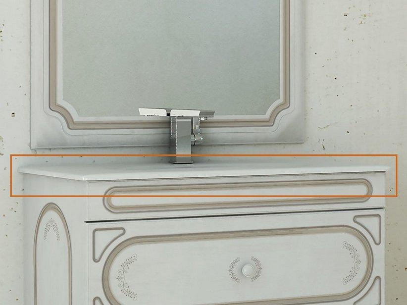 Plan vasque à encastrer Monet/Matisse intégré 91x46 en céramique blanc brillant | IperCeramica