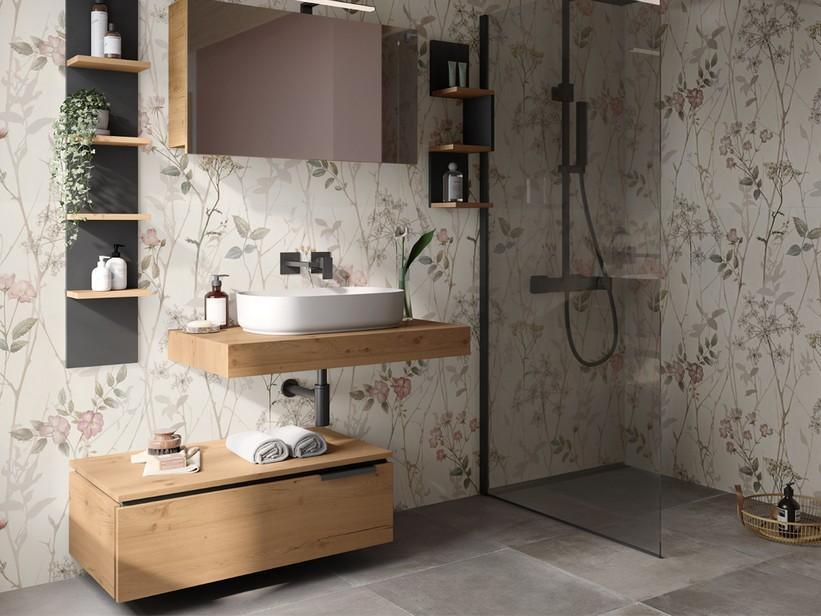 Plan pour lavabo salle de bains à poser TOPSY TOP 90 cm ép. 10 en chêne naturel noeuds | IperCeramica