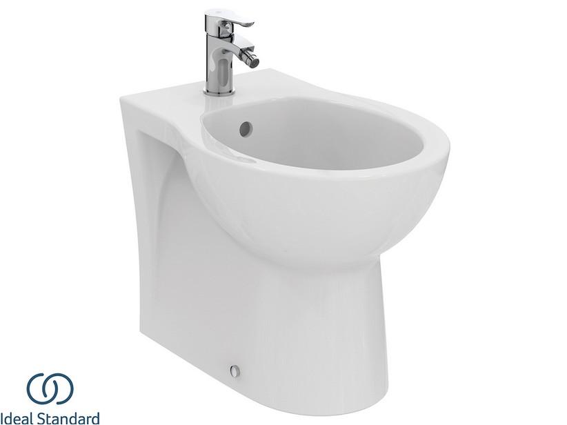 Bidet à poser adossé au mur Ideal Standard® Quarzo-Eurovit blanc brillant | IperCeramica