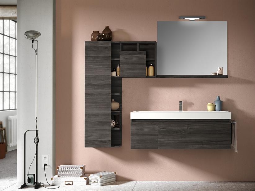 Meuble de salle de bains Qubo 120 cm Orme lave avec plan de vasque Unitop | IperCeramica