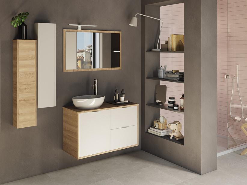 Meuble de salle de bains suspendu Milu' 90 cm avec plan de lavabo | IperCeramica