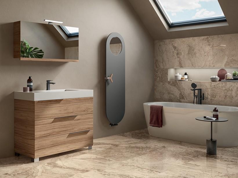 Trendy base meuble salle de bains 100x48xH70 cm 3 tiroirs noyer belgravia | IperCeramica