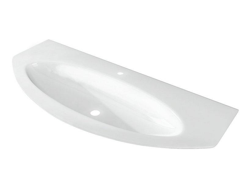 Plan vasque à encastrer Modo Top Vetro Extra-Light 122x52 en verre blanc | IperCeramica