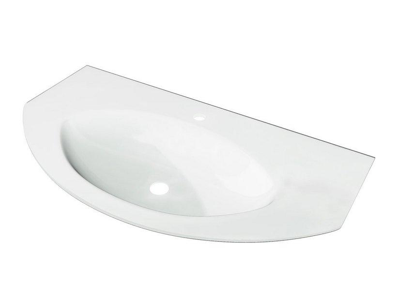 Plan vasque à encastrer Modo Top Vetro Extra-Light 92x52 en verre blanc brillant | IperCeramica