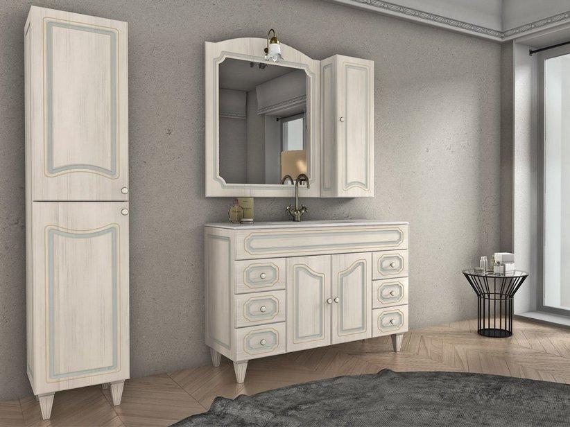 Meuble de salle de bains Monet Arte Povera 120 cm 2 portes + 6 tiroirs décapé | IperCeramica