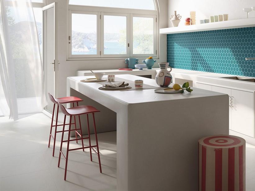 Carrelage Mykonos Bianco 60x60 grès cérame effet résine blanche | IperCeramica