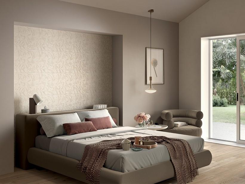 Carrelage mural Nubian Ivory Foliage 40x120 décor floral | IperCeramica