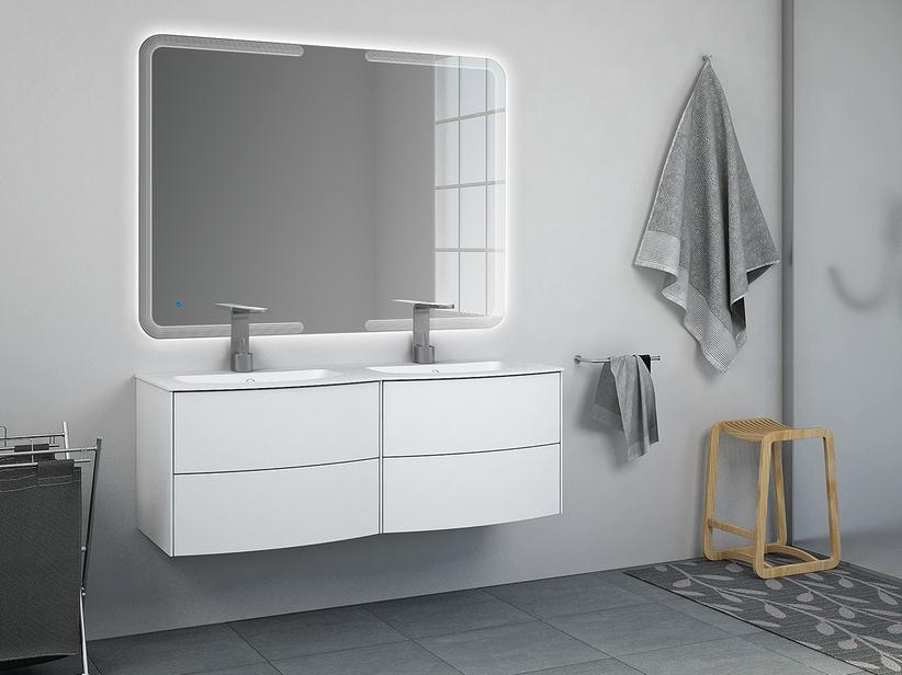 Meuble de salle de bains Olas 123 Base double lavabo blanc mat | IperCeramica