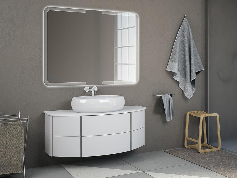 Meuble de salle de bains Olas 120 Base et plan pour lavabo blanc mat | IperCeramica