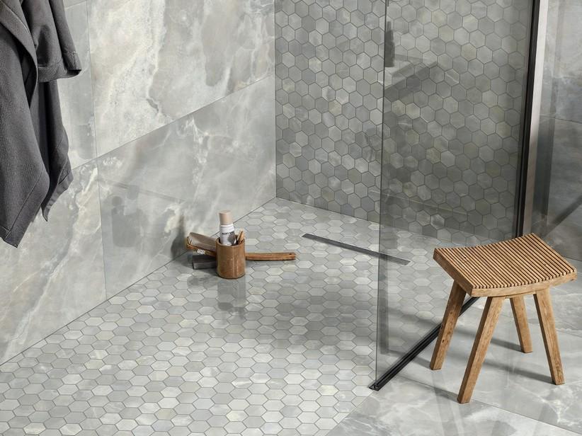 Carrelage Onyx Blue 60x120 grès cérame effet onyx gris/bleu poli | IperCeramica