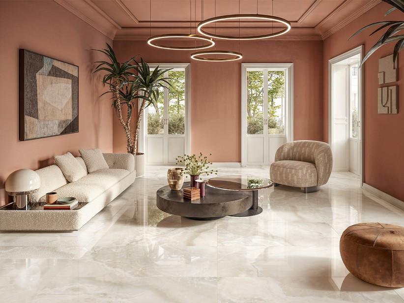 Carrelage Onyx White 60x120 grès cérame effet onyx blanc poli | IperCeramica