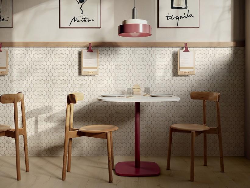 Mosaïque Onyx Dots White 30,2x26,2 grès cérame effet marbre onyx blanc | IperCeramica