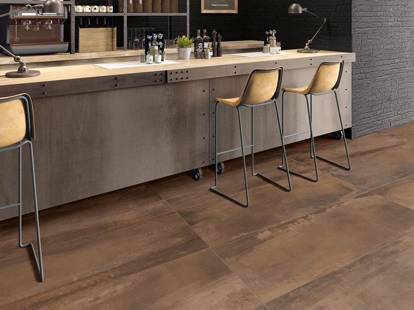 Carrelage Oxyde Corten 60x120 grès cérame effet métal rouillé | IperCeramica