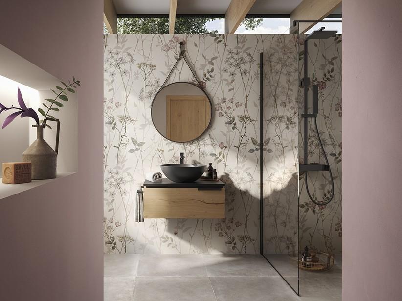Meuble de salle de bains OXYGEN 70 cm, 1 tiroir et top 1,2 cm en résine effet pierre noir | IperCeramica