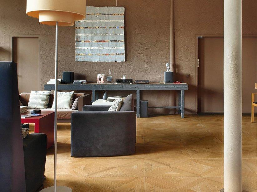 Parquet contrecollé en panneau de chêne naturel brossé verni - Jura Natural | IperCeramica