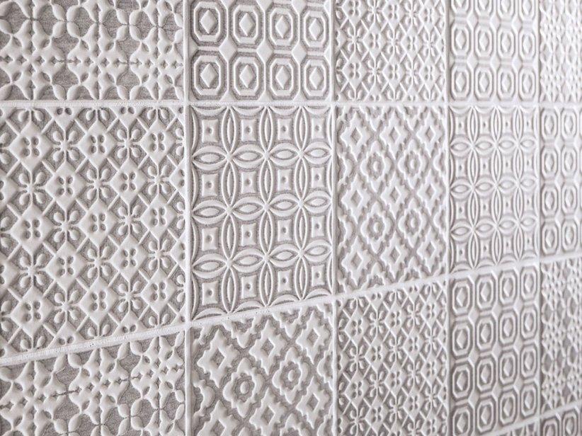 Carrelage Batik décor plomb-étain 10x10 patchwork gris | IperCeramica
