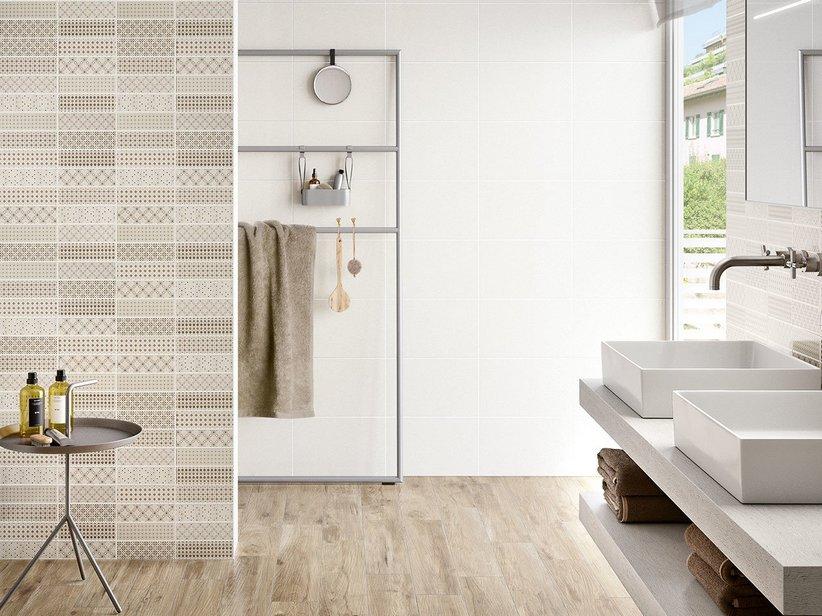 Carrelage Pattern White 25x40 effet ciment blanc | IperCeramica