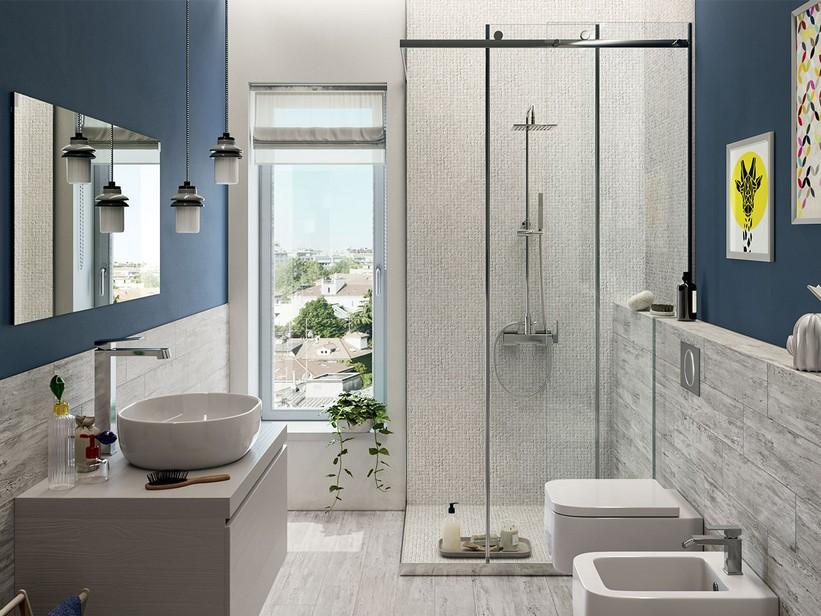 Mosaïque Absolute White 30x30 grès cérame effet ardoise blanche | IperCeramica