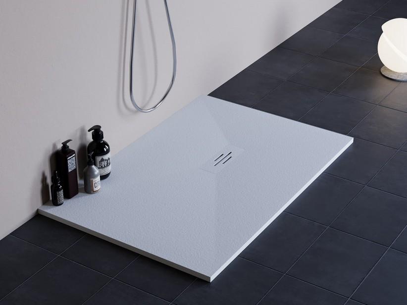 Receveur de douche Tik 80x100 cm résine effet pierre blanc | IperCeramica