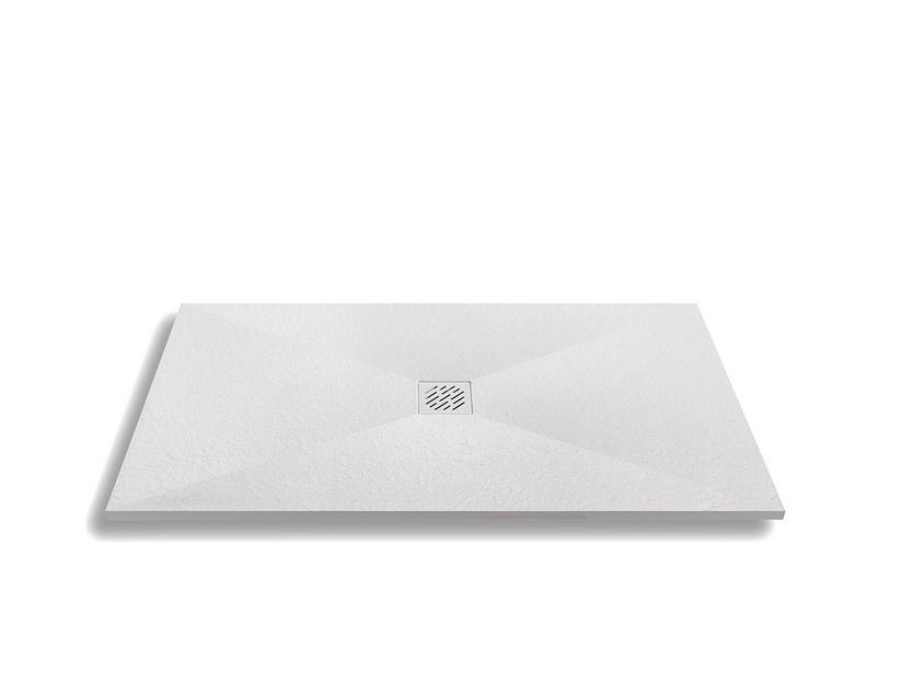 Receveur de douche Petra 70x170 H3 effet pierre bouchardée blanc | IperCeramica