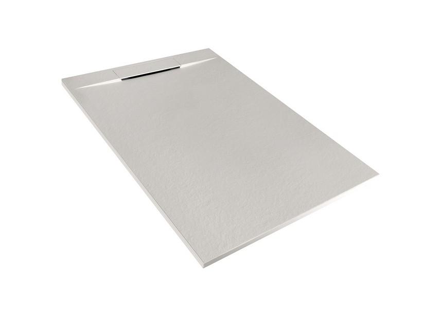 Receveur de douche Matic 70x100 en résine effet pierre bouchardée gris | IperCeramica