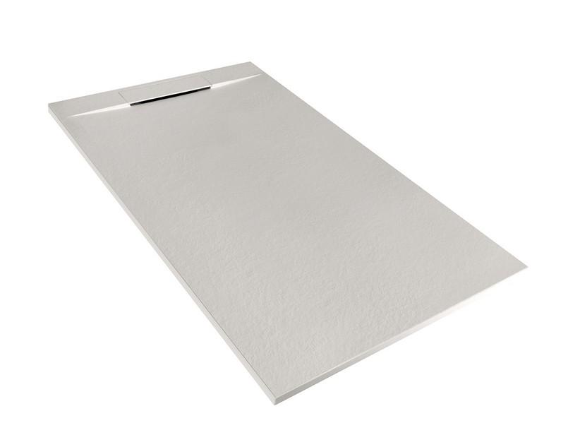 Receveur de douche Matic 70x120 en résine effet pierre bouchardée gris | IperCeramica