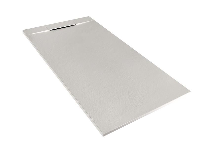 Receveur de douche Matic 70x140 en résine effet pierre bouchardée gris | IperCeramica