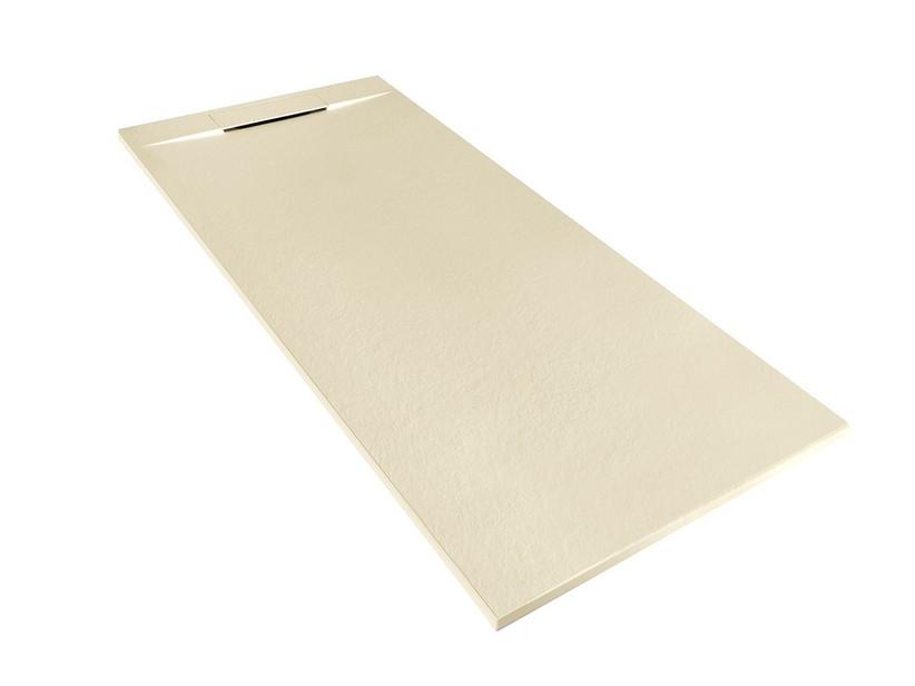 Receveur de douche Matic 70x160 en résine effet pierre bouchardée ivoire | IperCeramica