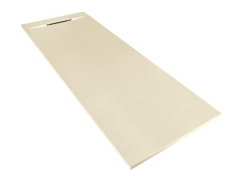 Receveur de douche Matic 70x180 en résine effet pierre bouchardée ivoire | IperCeramica