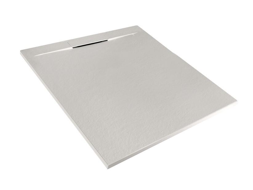 Receveur de douche Matic 90x100 en résine effet pierre bouchardée gris | IperCeramica