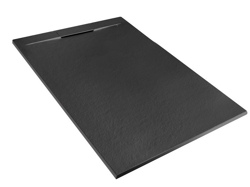 Receveur de douche Matic 90x150 en résine effet pierre bouchardée anthracite | IperCeramica