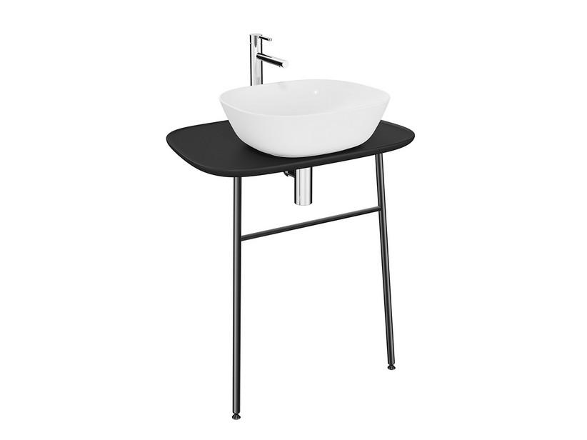 Meuble salle de bain Plural 70 cm base pour vasque à poser suspendu haut noir mat - 2ème choix | IperCeramica