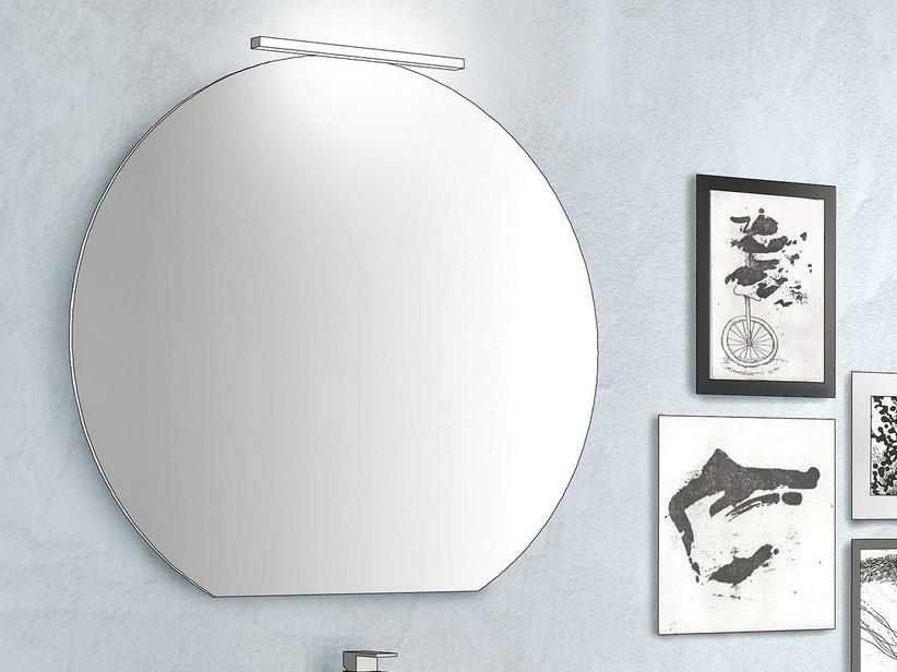 Miroir de salle de bains Filo brillant rond scié 90x84 cm | IperCeramica