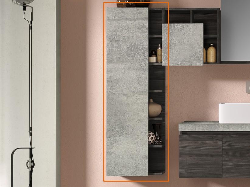 Colonne de salle de bains Qubo ouvert Olmo lave/gris oxyde | IperCeramica
