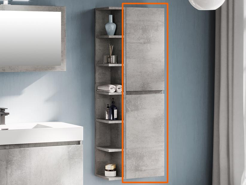 Colonne de salle de bains Qubo 2 portes réversibles gris oxyde | IperCeramica