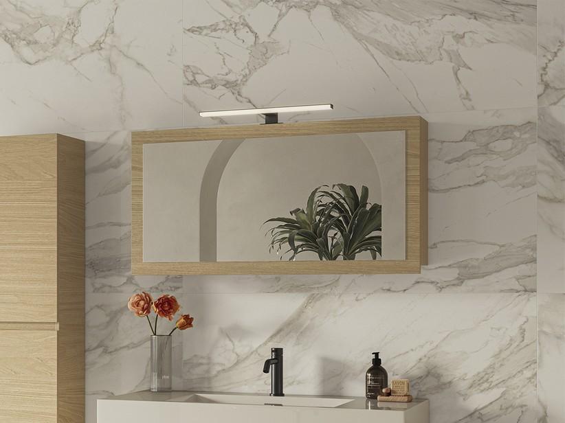 Miroir salle de bains Qubo 100 rangement chêne clair | IperCeramica