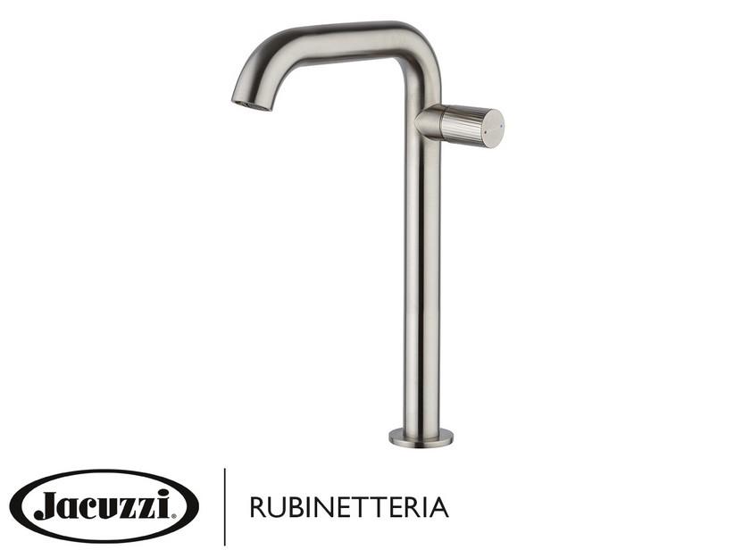 Mitigeur haut de lavabo Jacuzzi® Giulia en acier inox sans bonde inox brossé | IperCeramica