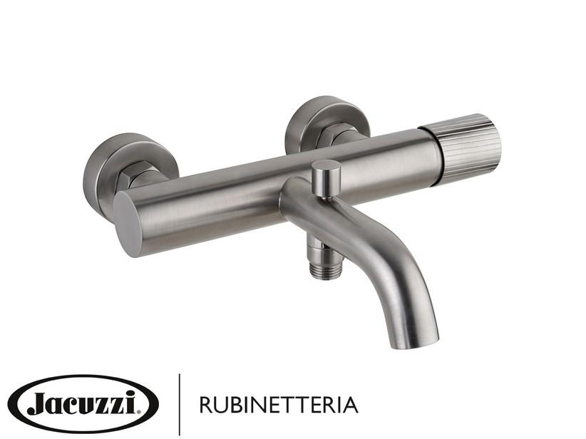 Mitigeur baignoire mural Jacuzzi® Giulia sans dotation en acier inox finition inox brossé | IperCeramica