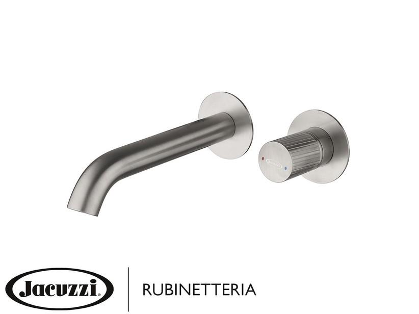 Mitigeur de lavabo mural Jacuzzi® Giulia en acier inox finition inox brossé | IperCeramica