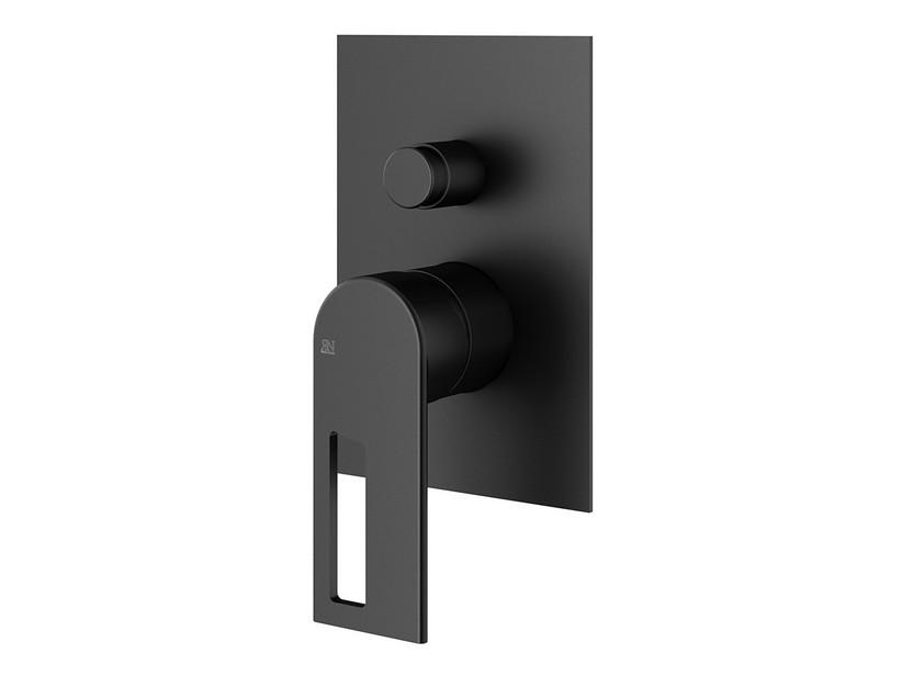 Plaque pour mitigeur de douche encastré Trend avec inverseur noir mat | IperCeramica