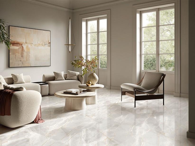 Carrelage Samarcanda Ice 60x120 grès cérame effet marbre blanc glacier poli | IperCeramica
