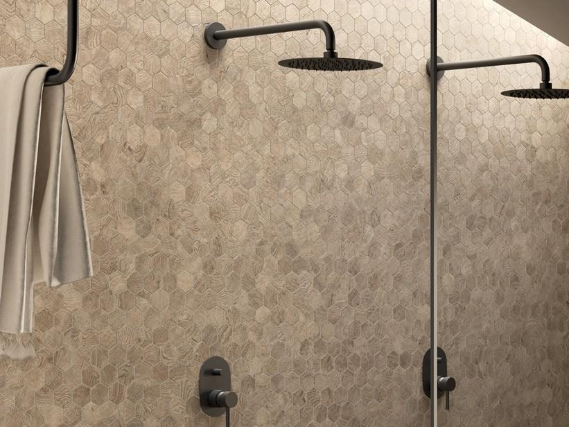 Mosaïque Scott Biscuit 29x27 grès cérame effet chêne taupe | IperCeramica