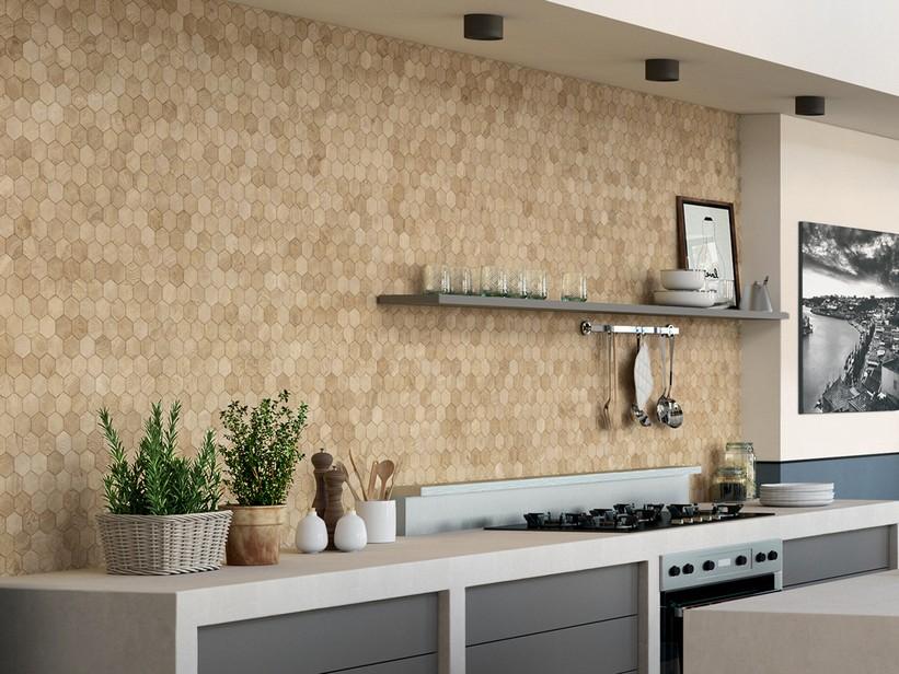 Mosaïque Scott Honey 29x27 grès cérame effet chêne miel | IperCeramica