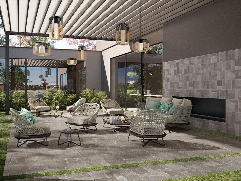 Carrelage Sioux grey 30,8x61,5 grès cérame extérieur effet pierre gris taupe | IperCeramica