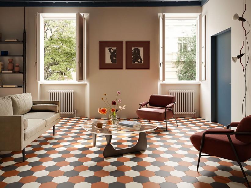 Carrelage hexagonal Six Cotto 21x18,2 grès cérame teinte unie terre cuite | IperCeramica