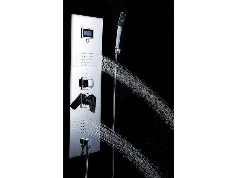 Colonne de douche Slim Squared 2 jets hydro acier inox brillant effet miroir | IperCeramica