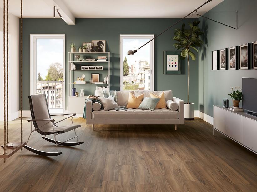 Carrelage extra-fin 3,5 mm Slim Wood Walnut 20x100 grès cérame effet bois noyer | IperCeramica
