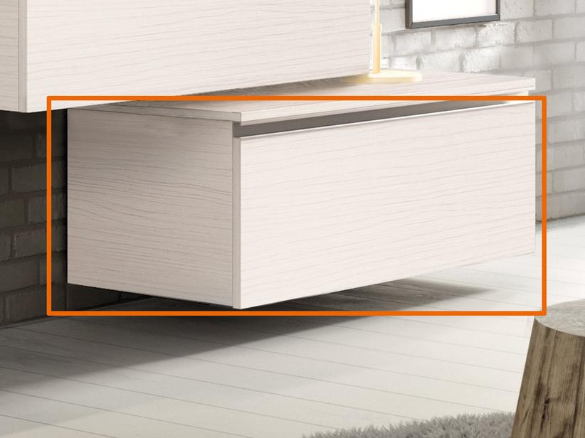 Meuble tiroir salle de bains Smart 90 89x45 cm h35,5 mélèze blanc | IperCeramica
