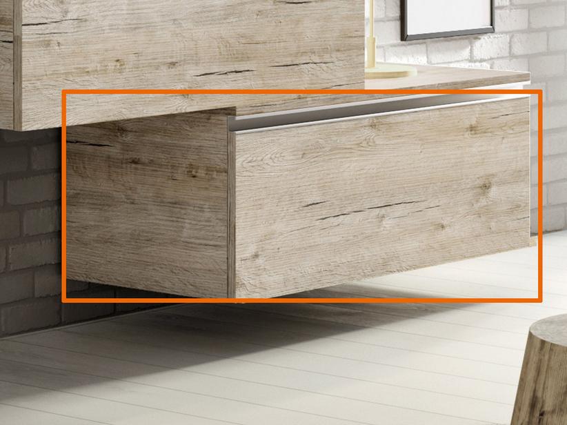 Meuble tiroir salle de bains Smart 90 89x45 cm h35,5 Natural Oak | IperCeramica